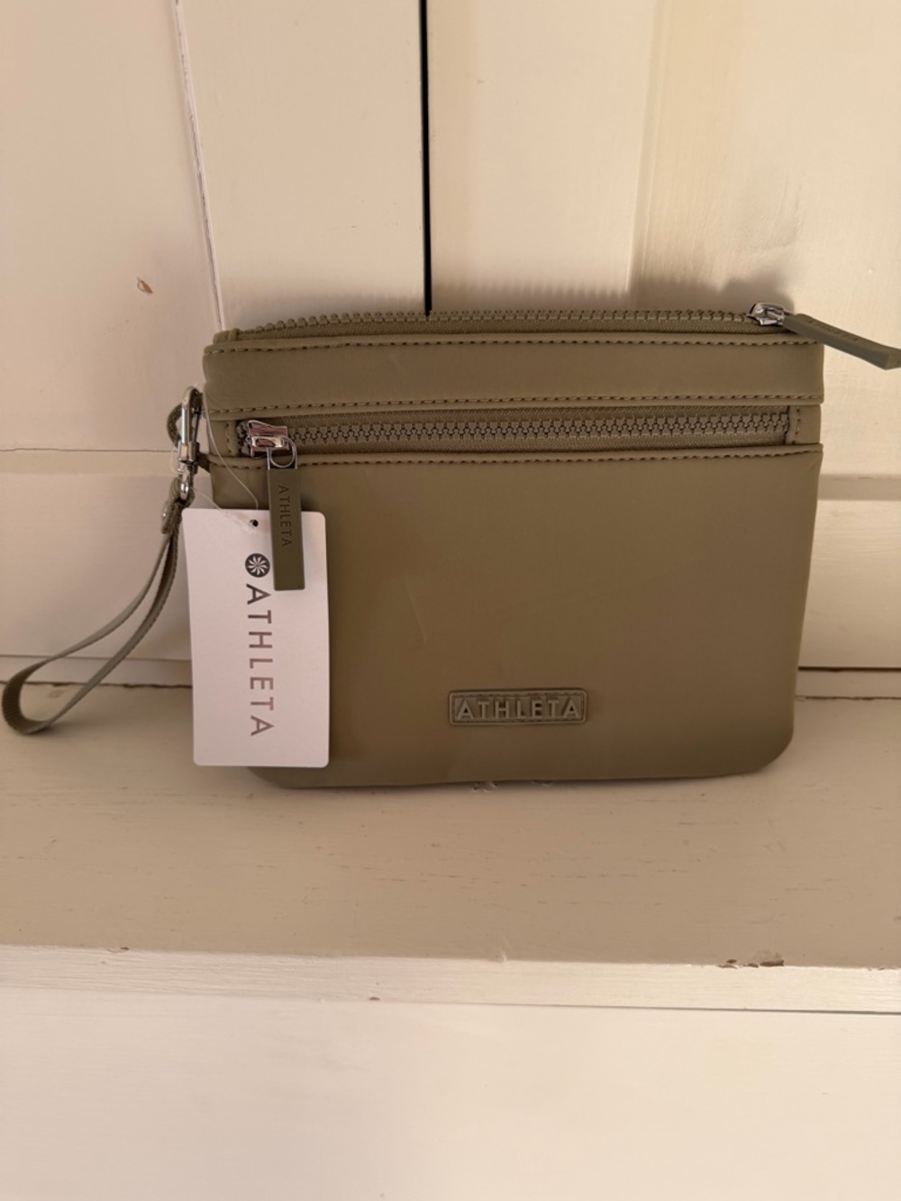 Athleta Olive Green Wristlet Crossbody Bag